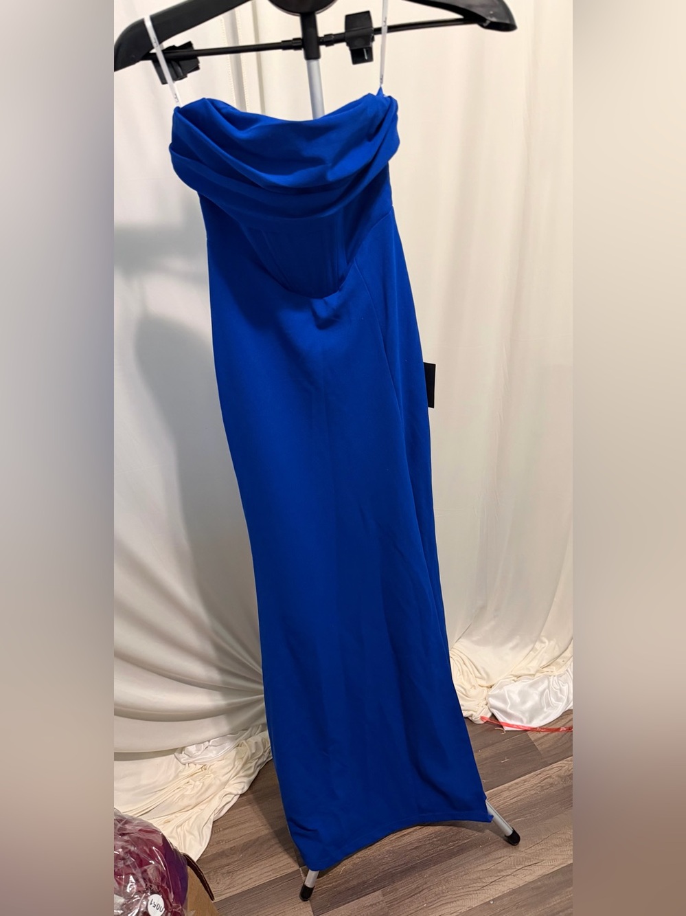 Strapless Royal Blue Evening Gown